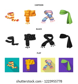 Vector design of scarf and shawl symbol. Set of scarf and accessory vector icon for stock.