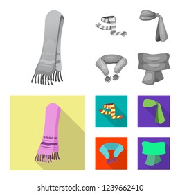 Vector design of scarf and shawl symbol. Collection of scarf and accessory vector icon for stock.