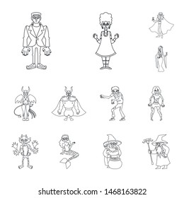 Vector design of scary and phantom icon. Collection of scary and horror stock vector illustration.