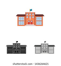Vector design of school and college sign. Collection of school and academy stock vector illustration.