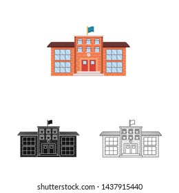 Vector design of school and college symbol. Collection of school and academy stock vector illustration.