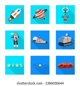 Vector design of science and cosmic  sign. Collection of science and technology  stock vector illustration.