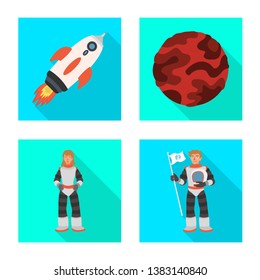 Vector design of science and cosmic  symbol. Set of science and technology  vector icon for stock.