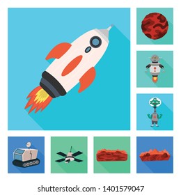Vector design of science and cosmic  symbol. Collection of science and technology  stock vector illustration.