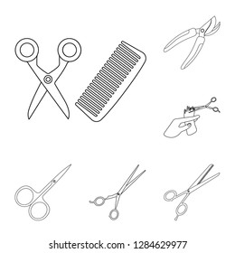 Vector design of scissor and craft  logo. Set of scissor and open stock symbol for web.