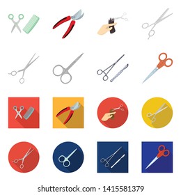 Vector design of scissor and craft  logo. Collection of scissor and open vector icon for stock.