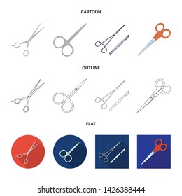 Vector design of scissor and craft logo. Collection of scissor and open stock symbol for web.