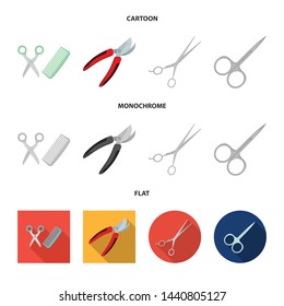 Vector design of scissor and craft logo. Set of scissor and open vector icon for stock.