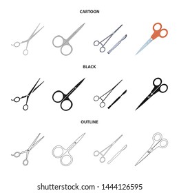 Vector design of scissor and craft logo. Collection of scissor and open stock symbol for web.