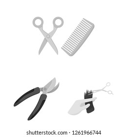 Vector design of scissor and craft  sign. Set of scissor and open stock vector illustration.