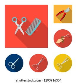 Vector design of scissor and craft  symbol. Set of scissor and open stock symbol for web.