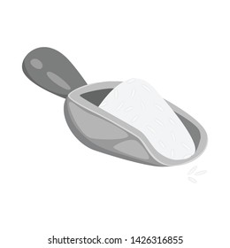 Vector design of scoop and rice icon. Collection of scoop and grain stock symbol for web.