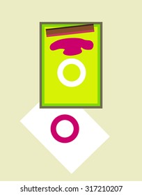 Vector design of screen printing frame with spatula and color