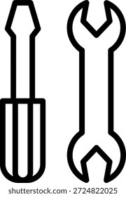 Estilo de Ícone de Chave de Fenda de Design de Vetor