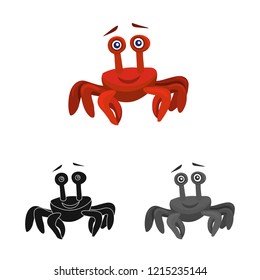 Vector design of sea and animal logo. Collection of sea and marine vector icon for stock.