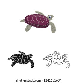 Vector design of sea and animal logo. Collection of sea and marine stock symbol for web.