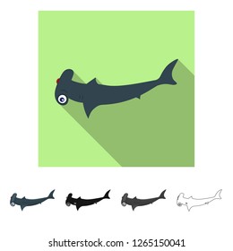 Vector design of sea and animal logo. Set of sea and marine stock vector illustration.