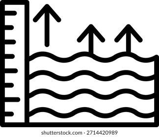Diseño de Vector Sea Level Rise Icon Style