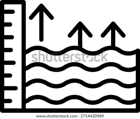 Vector Design Sea Level Rise Icon Style