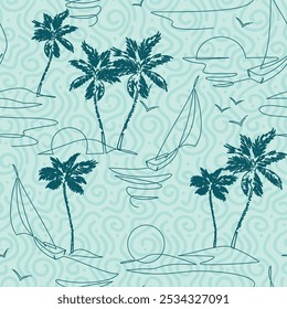 Vector design. Seamless abstract floral leaves pattern beautiful on background.
