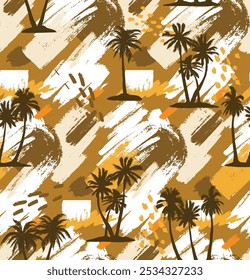 Design vetorial. Folhas florais abstratas sem costura padrão bonito no fundo.