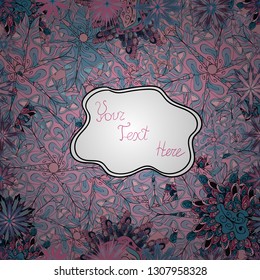 Vector design. Seamless Cute fabric pattern. Pattern blue, white and neutral on colors. Abstract doodles pattern. It can be used on mug prints, baby apparels, wallpaper, wrapping boxes etc. - stock.