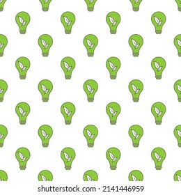 Vector design with seamless ecology pattern and green energy concept in trendy flat style. Seamless pattern with vectors eco icons in flat style. Ecology, nature, energy, environment, recycling icons.