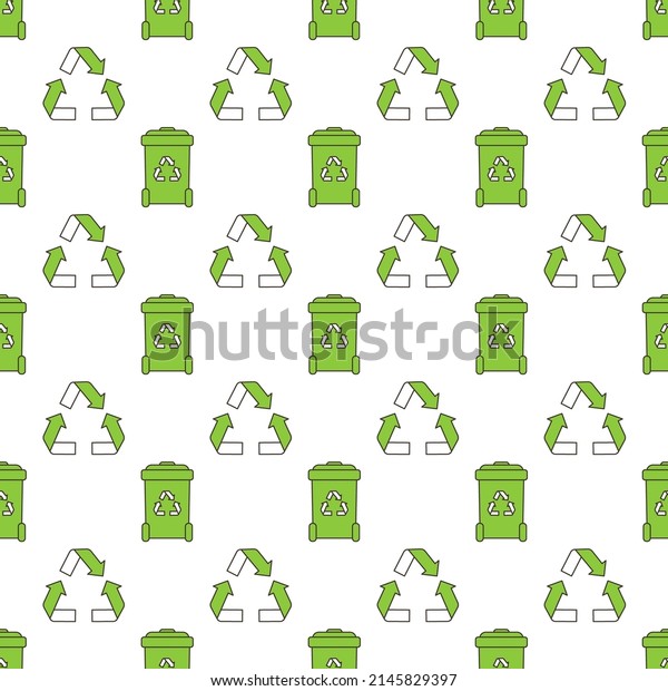 Vector design with seamless ecology pattern and\
green energy concept in trendy flat style. Seamless pattern with\
vectors eco icons in flat style. Ecology, nature, energy,\
environment, recycling\
icons.