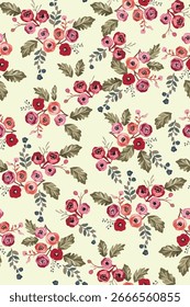 vector design, seamless pattern abstract flower arrangement, for digital print ideas on fabric or background image.