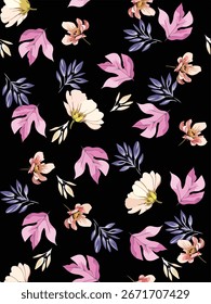 vector design, seamless pattern of abstract leaf , for digital print ideas on fabric or background image.