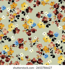 vector design seamless pattern, all-over abstract flower, for digital print ideas on fabric or background image