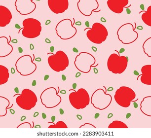 vector design seamless pattern of apple fruit