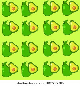 Vector design seamless pattern avocado 