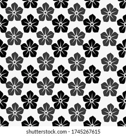 vector design seamless pattern in black and white flowers for fabric design