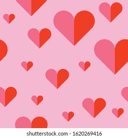 vector design seamless pattern heart symbol on pink background. EPS10