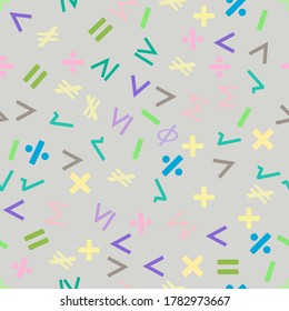 Vector design of a seamless pattern of math icon