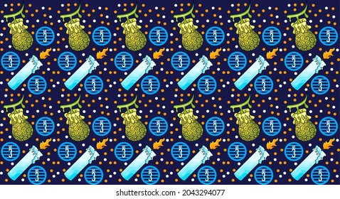 Vector design Seamless patterns for fictional objects, devil fruit items, in one of the anime series entitled Onepiece, beautiful pattern compositions for your print design needs, can be re-edited as 