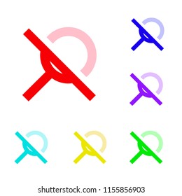 vector design of search disable icon with color choice
