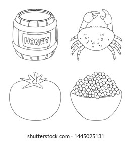 Vector design of seasonin and ingredient logo. Set of seasonin and aroma stock symbol for web.