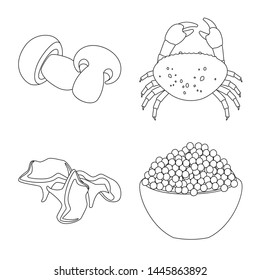 Vector design of seasonin and ingredient logo. Set of seasonin and aroma stock vector illustration.