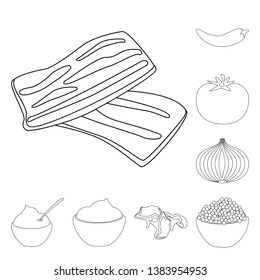 Vector design of seasonin and ingredient  symbol. Set of seasonin and aroma stock symbol for web.