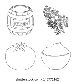 Vector design of seasonin and ingredient symbol. Set of seasonin and aroma stock vector illustration.