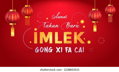 diseño vectorial de (selamat tahun baru imlek) saludo, Gong xi fa cai. Año Nuevo Chino. Celebración del año nuevo 2023