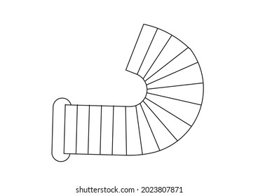 Vector design of semicircular house staircase sketch