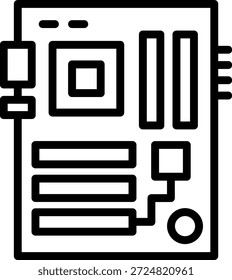 Estilo del icono de la placa base del servidor de diseño de Vector