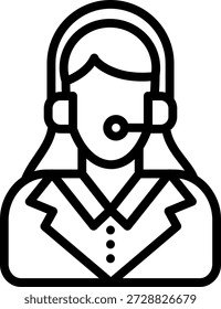 Estilo de icono de agente de servicio de diseño de Vector