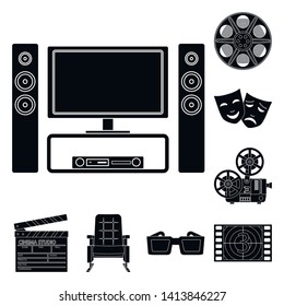 Vector design of session and viewing icon. Set of session and theater vector icon for stock.