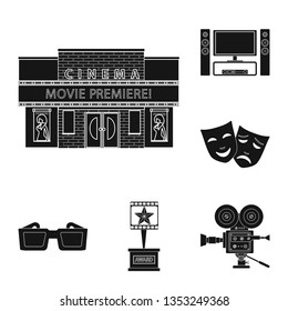 Vector design of session and viewing symbol. Collection of session and theater stock vector illustration.