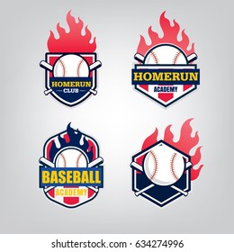 Vector design set of Baseball sport team logo