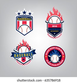 Vector design set of Baseball sport team logo